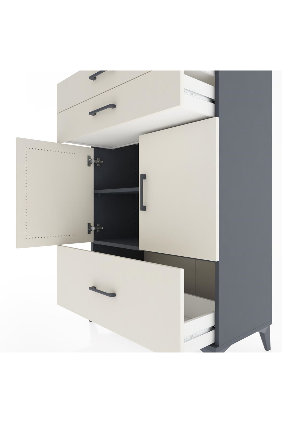 Hyperion Dolap 2 Raflı 3 Çekmeceli 2 Kapaklı 88x44x134 - S51M014V4B