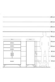 Hyperion Dolap Tek Raflı 4 Çekmeceli 2 Kapaklı 88x44x134 - S51M015V4B