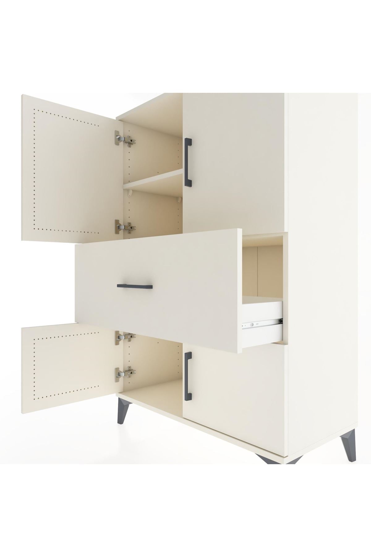 Hyperion Dolap 2 Raflı Tek Çekmeceli 4 Kapaklı 88x44x134 - S51M016V1B