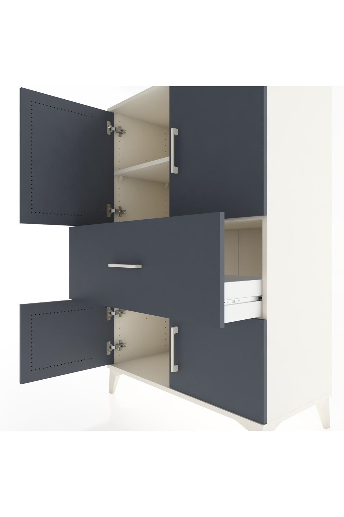 Hyperion Dolap 2 Raflı Tek Çekmeceli 4 Kapaklı 88x44x134 - S51M016V2B