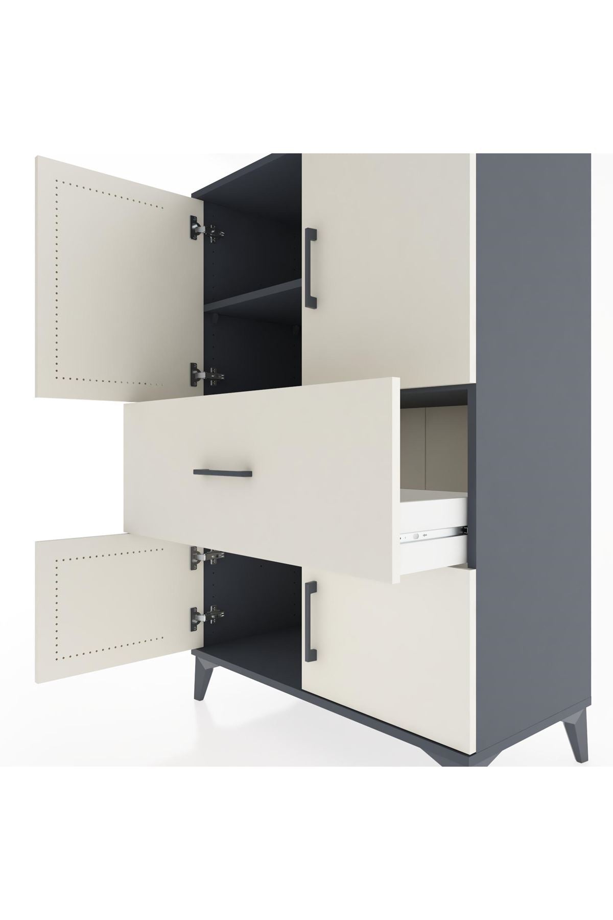 Hyperion Dolap 2 Raflı Tek Çekmeceli 4 Kapaklı 88x44x134 - S51M016V4B