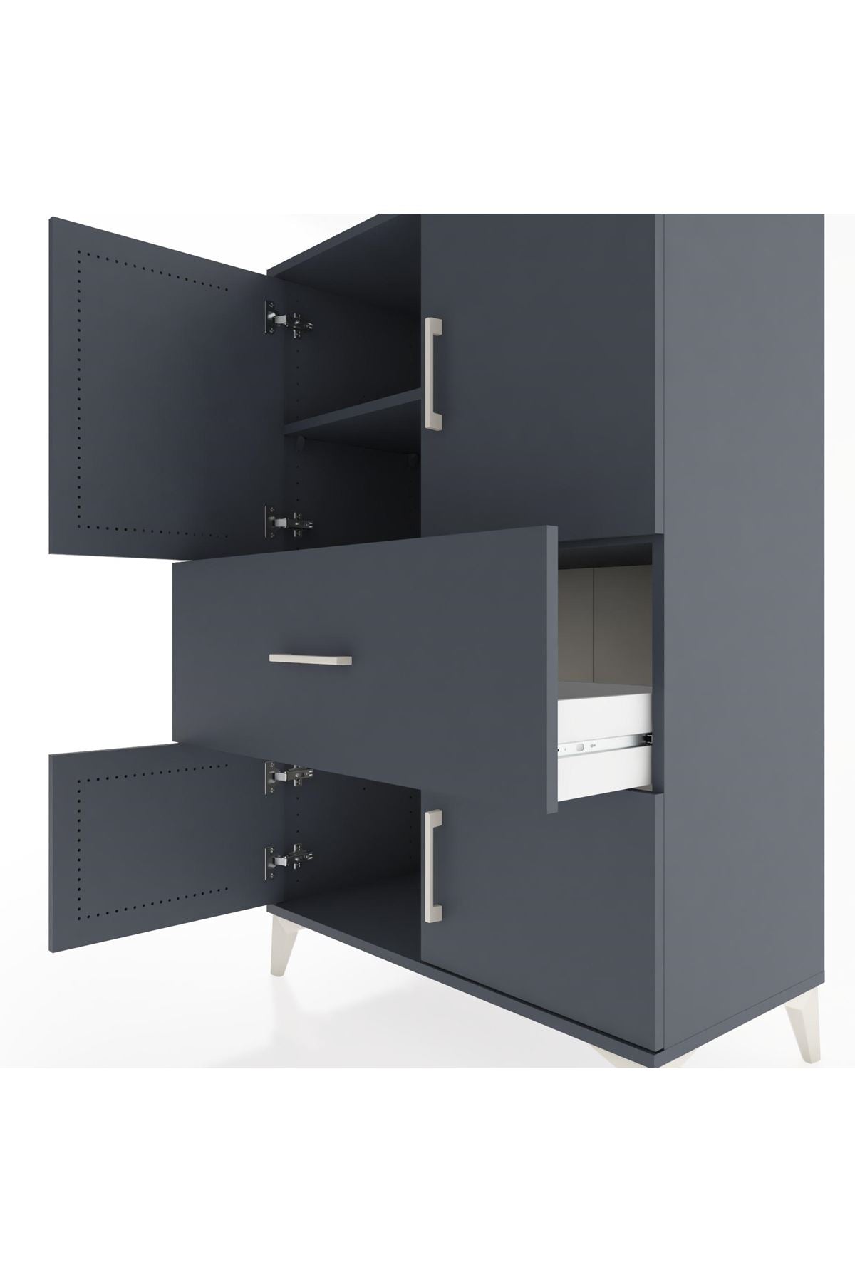 Hyperion Dolap 2 Raflı Tek Çekmeceli 4 Kapaklı 88x44x134 - S51M016V5B