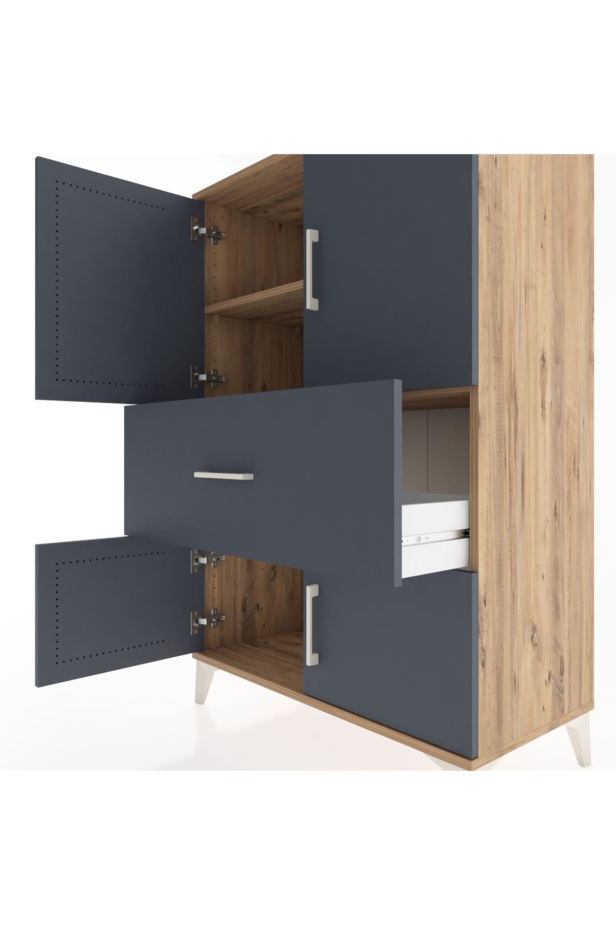 Hyperion Dolap 2 Raflı Tek Çekmeceli 4 Kapaklı 88x44x134 - S51M016V8B