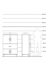 Hyperion Dolap 2 Raflı Tek Çekmeceli 4 Kapaklı 88x44x134 - S51M016V9B