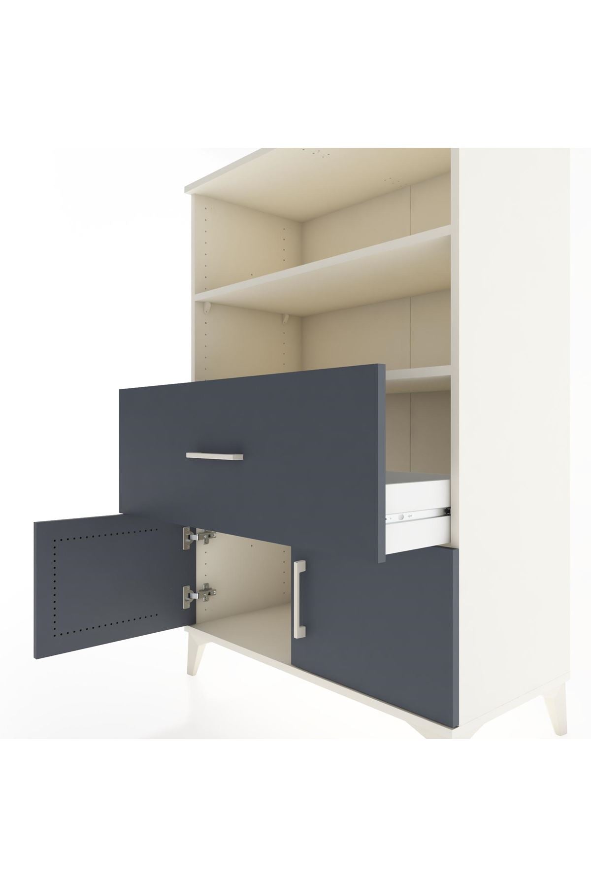 Hyperion Dolap 2 Raflı Tek Çekmeceli 2 Kapaklı 88x44x134 - S51M017V2B