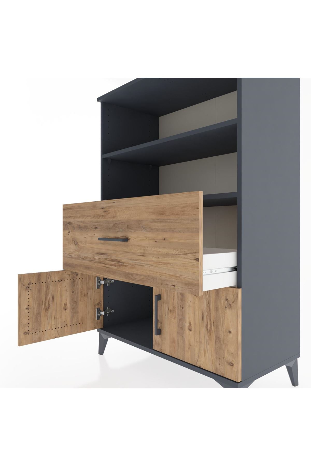 Hyperion Dolap 2 Raflı Tek Çekmeceli 2 Kapaklı 88x44x134 - S51M017V6B