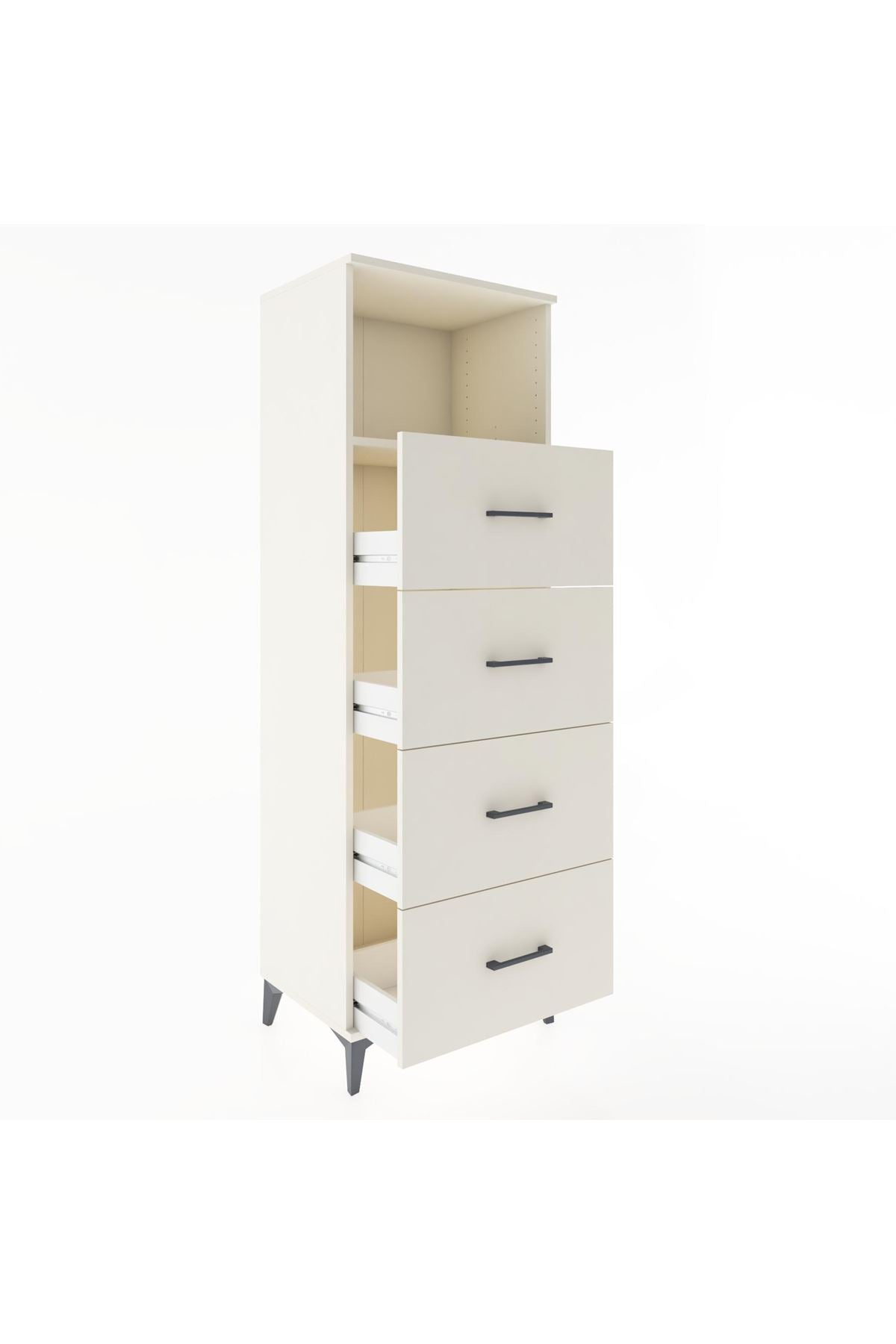 Hyperion Dolap Tek Raflı 4 Çekmeceli 60x44x182 - S56M052V1B
