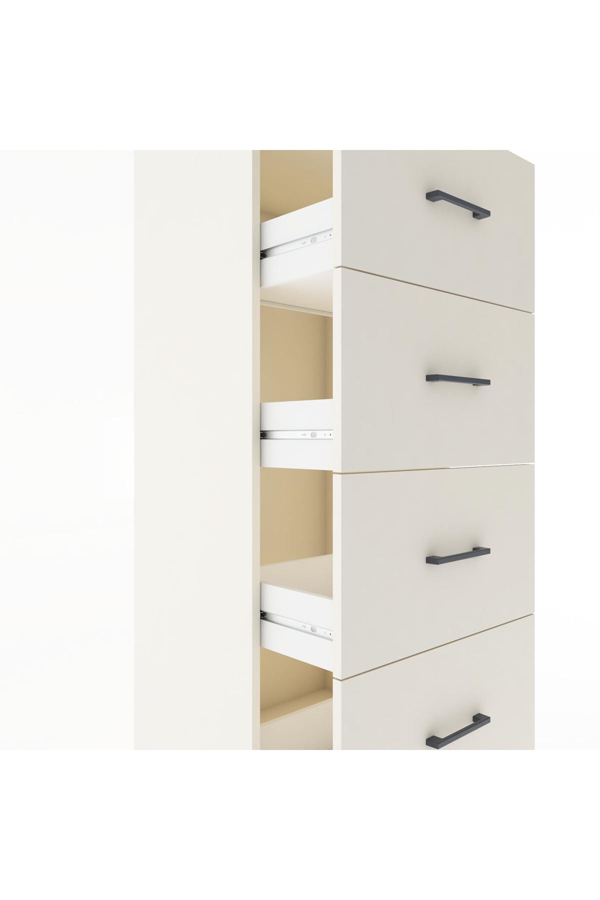 Hyperion Dolap Tek Raflı 4 Çekmeceli 60x44x182 - S56M052V1B