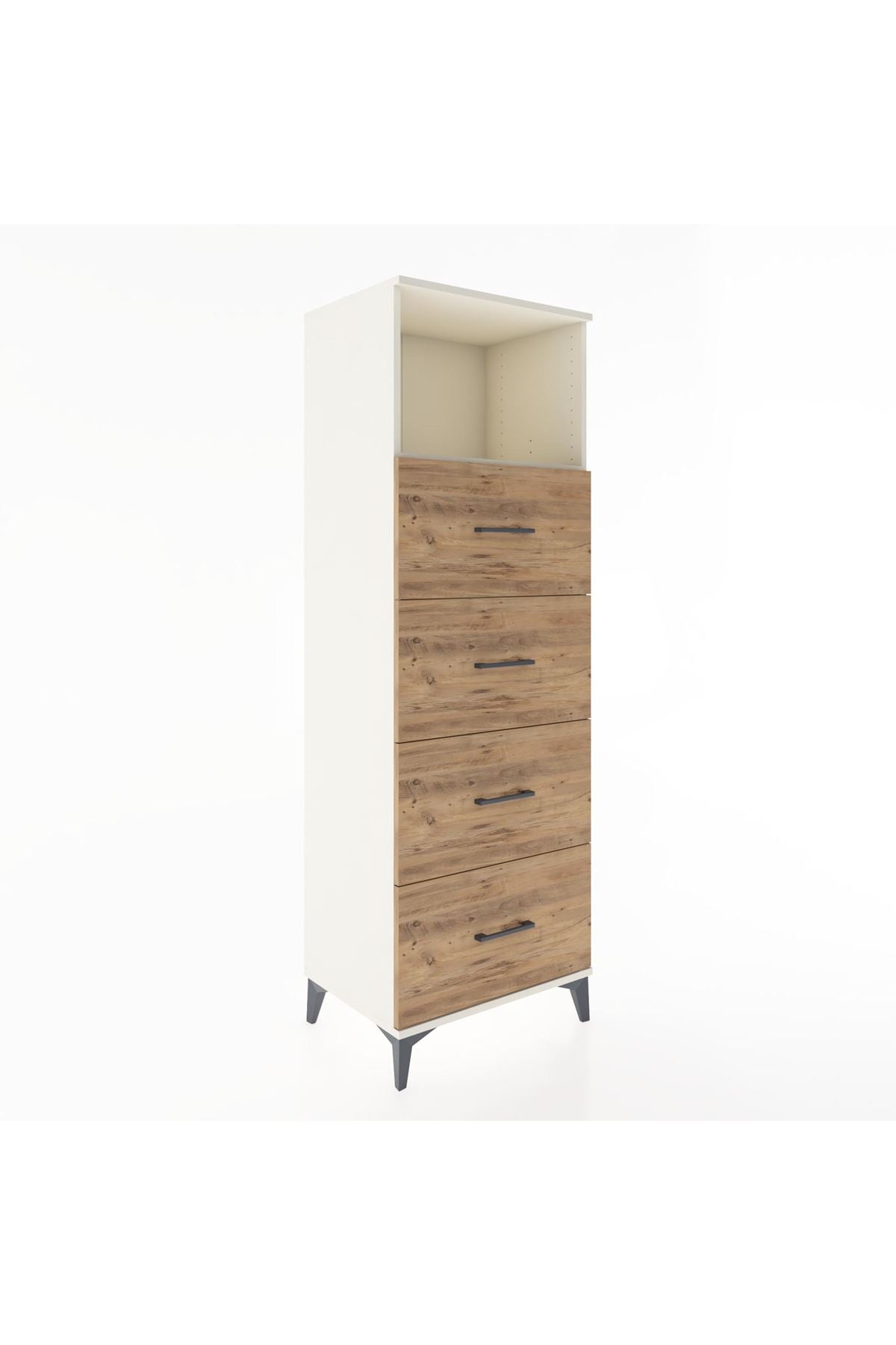 Hyperion Dolap Tek Raflı 4 Çekmeceli 60x44x182 - S56M052V3B