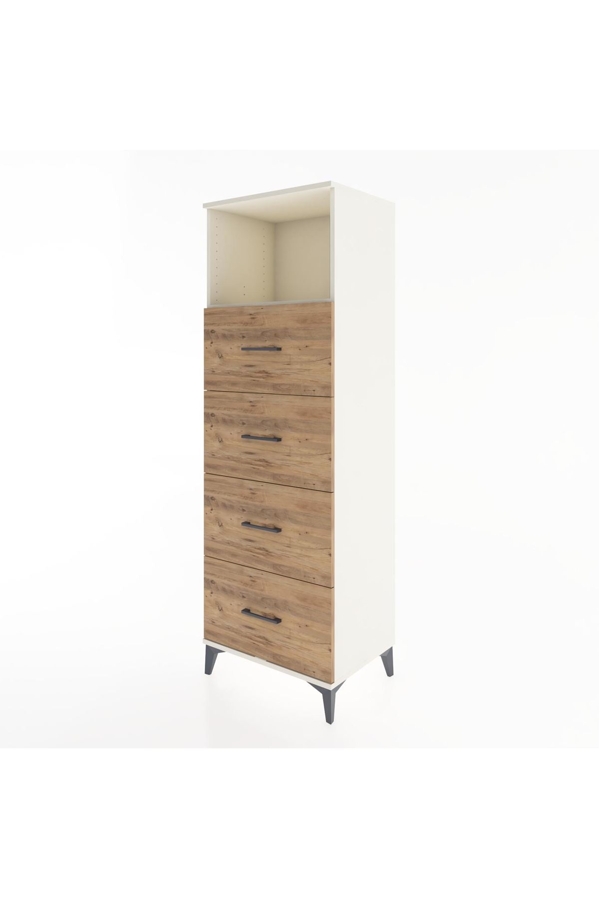 Hyperion Dolap Tek Raflı 4 Çekmeceli 60x44x182 - S56M052V3B