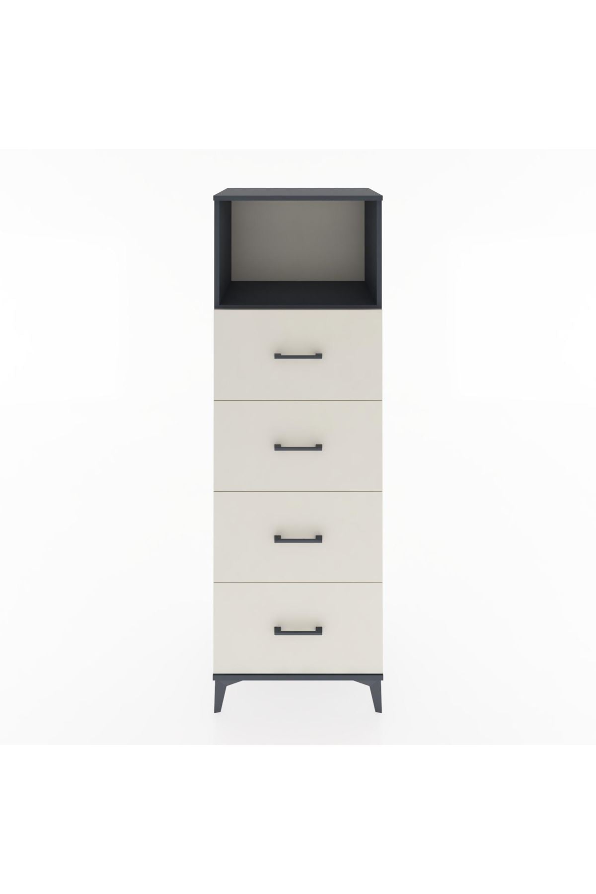 Hyperion Dolap Tek Raflı 4 Çekmeceli 60x44x182 - S56M052V4B