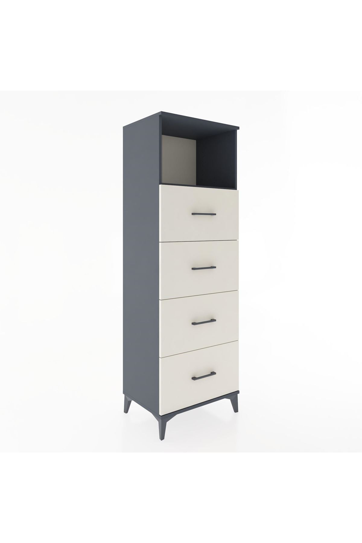 Hyperion Dolap Tek Raflı 4 Çekmeceli 60x44x182 - S56M052V4B