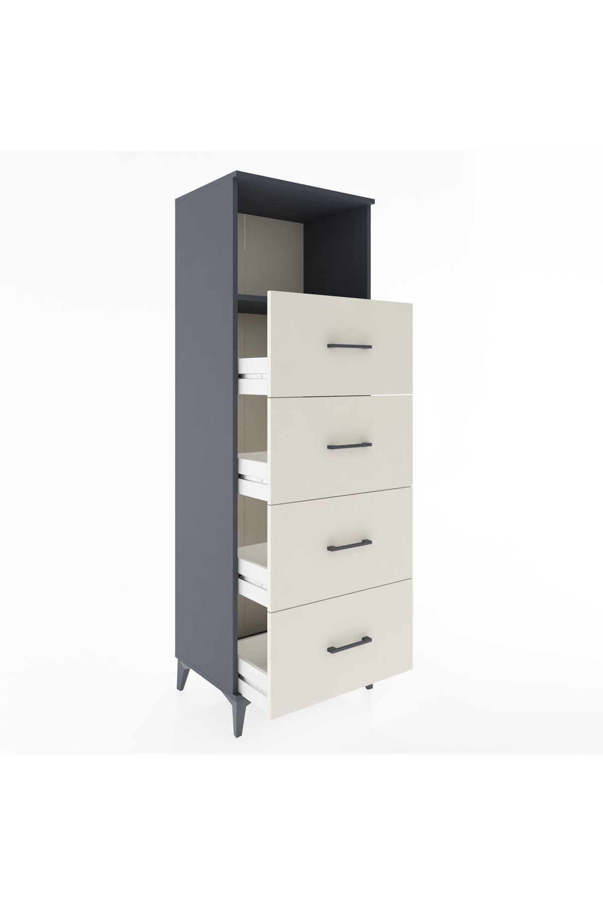 Hyperion Dolap Tek Raflı 4 Çekmeceli 60x44x182 - S56M052V4B