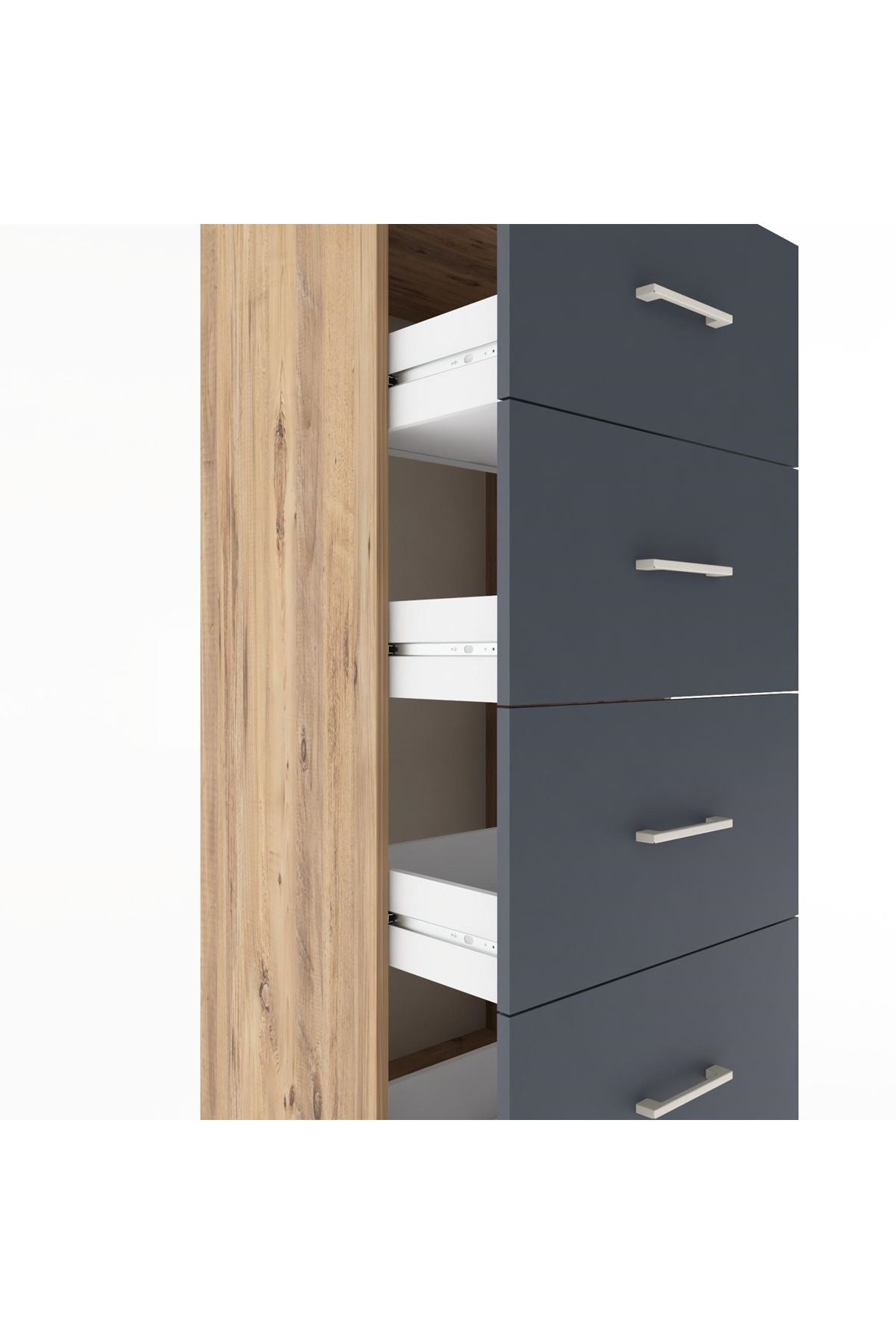 Hyperion Dolap Tek Raflı 4 Çekmeceli 60x44x182 - S56M052V8B