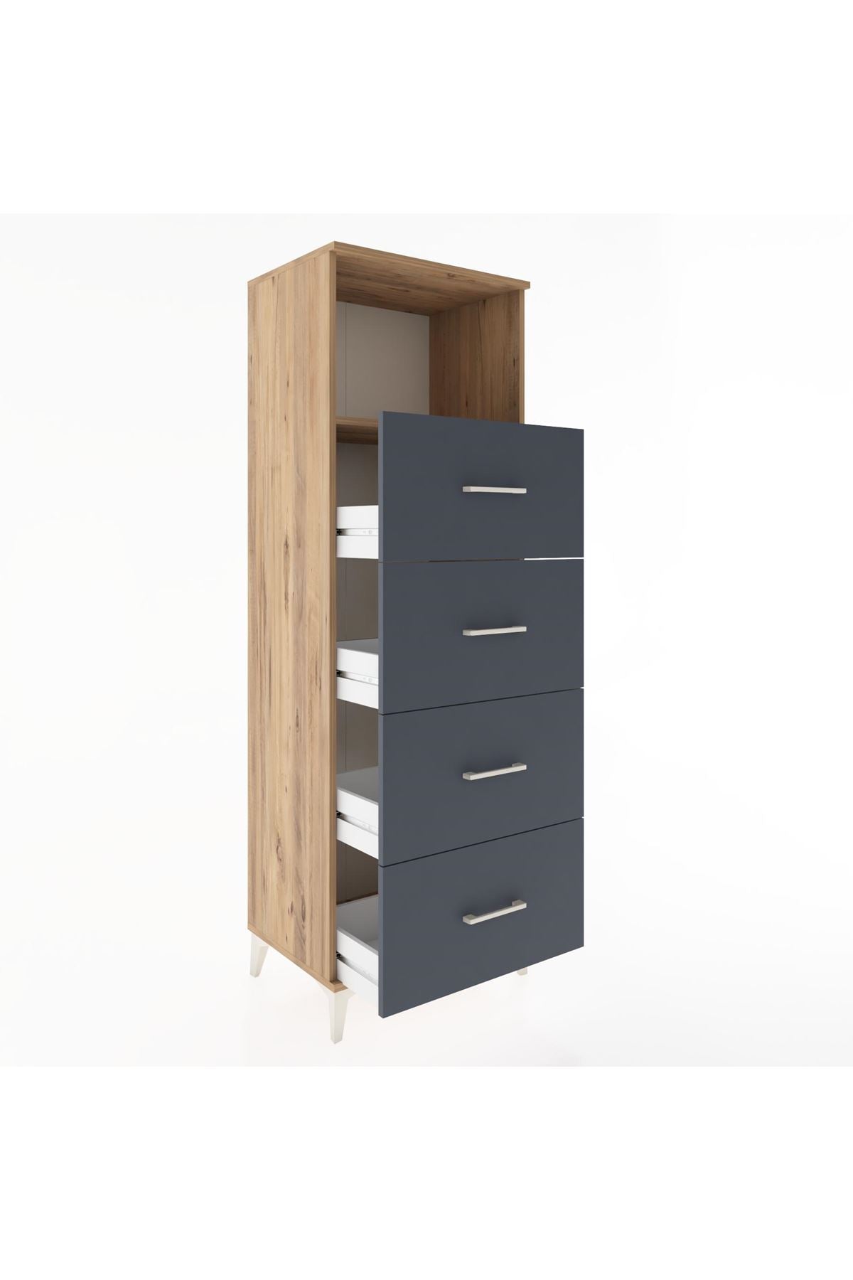 Hyperion Dolap Tek Raflı 4 Çekmeceli 60x44x182 - S56M052V8B