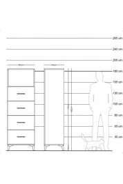 Hyperion Dolap Tek Raflı 4 Çekmeceli 60x44x182 - S56M052V8B