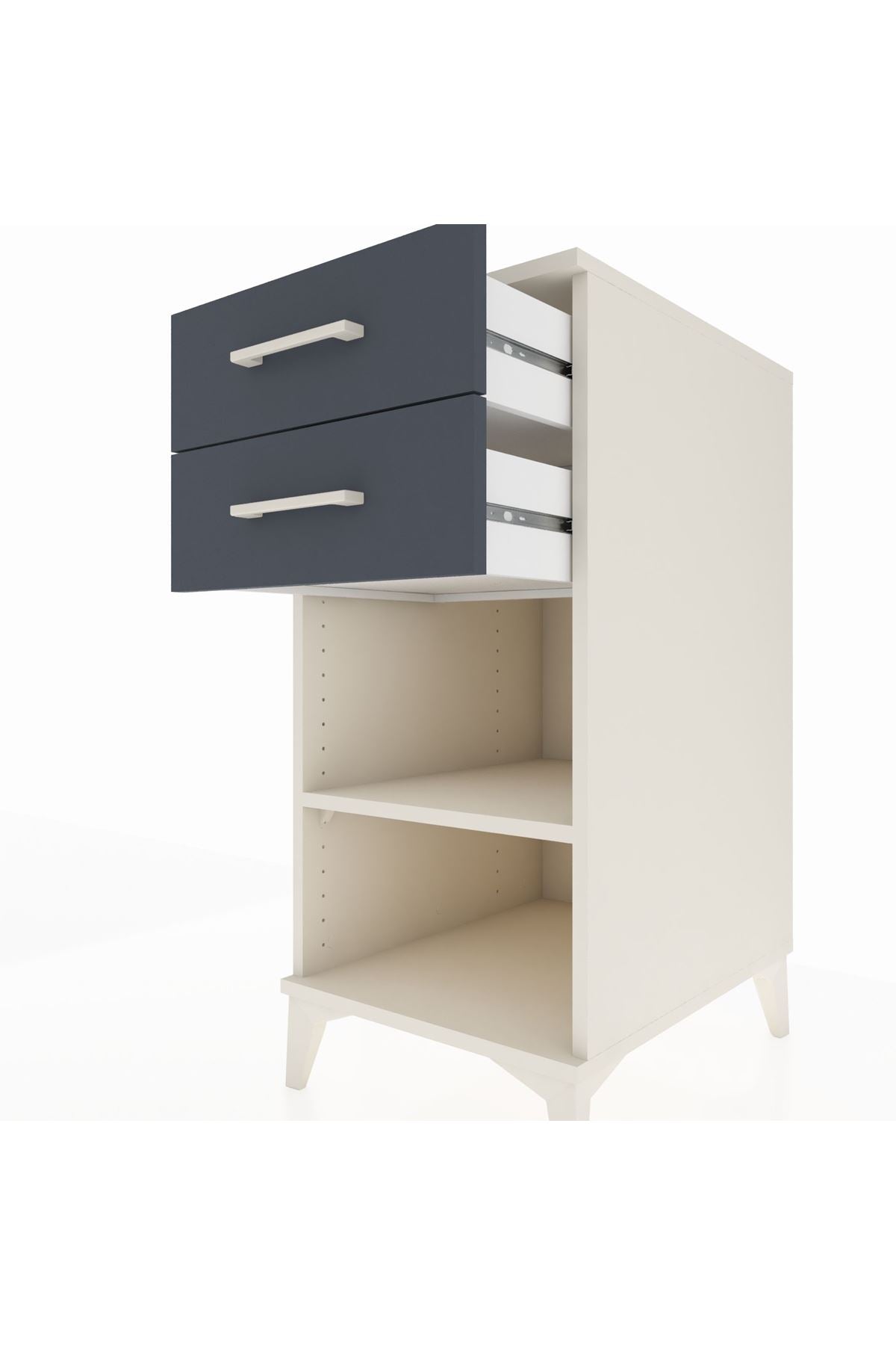 Kronos Komodin Tek Raflı 2 Çekmeceli 44x59x96 - S75M003V2C