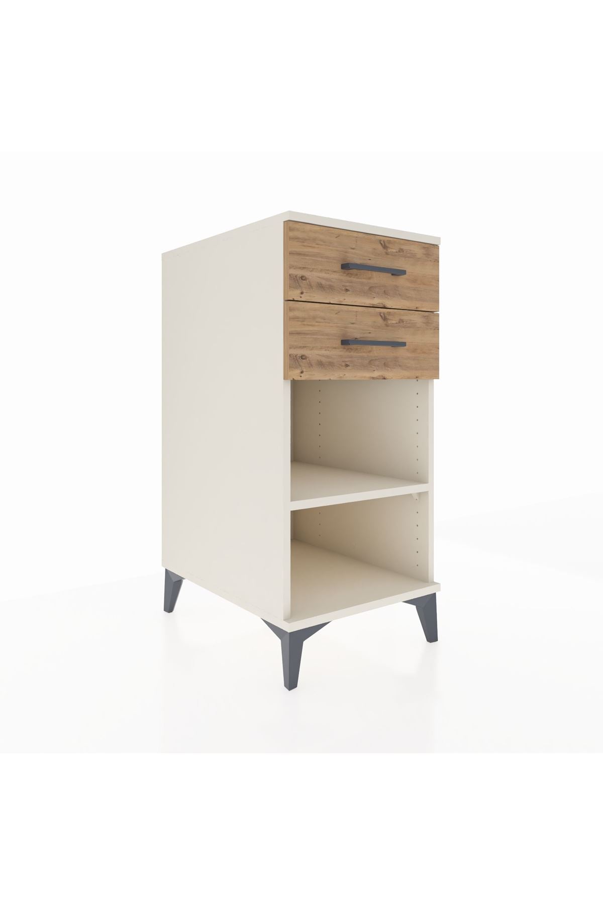 Kronos Komodin Tek Raflı 2 Çekmeceli 44x59x96 - S75M003V3C