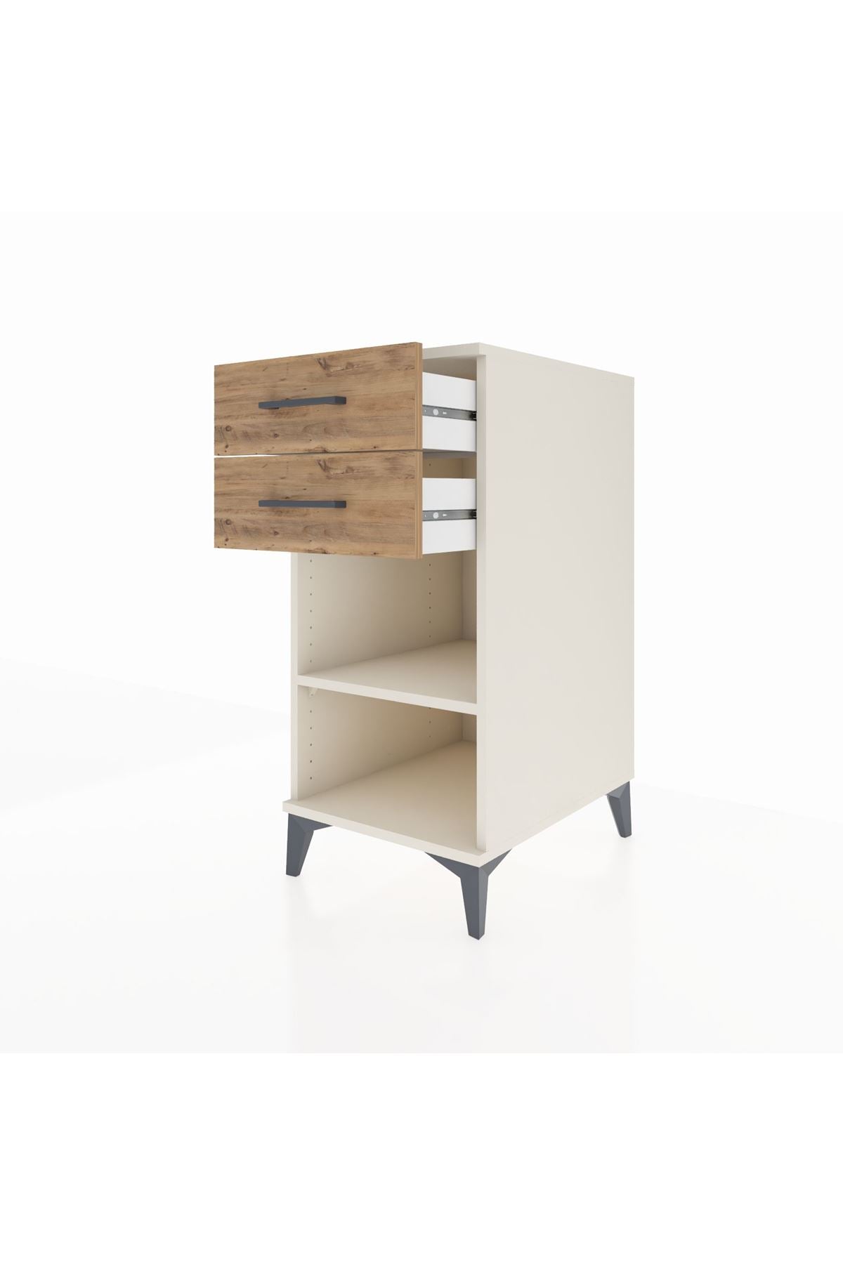 Kronos Komodin Tek Raflı 2 Çekmeceli 44x59x96 - S75M003V3C