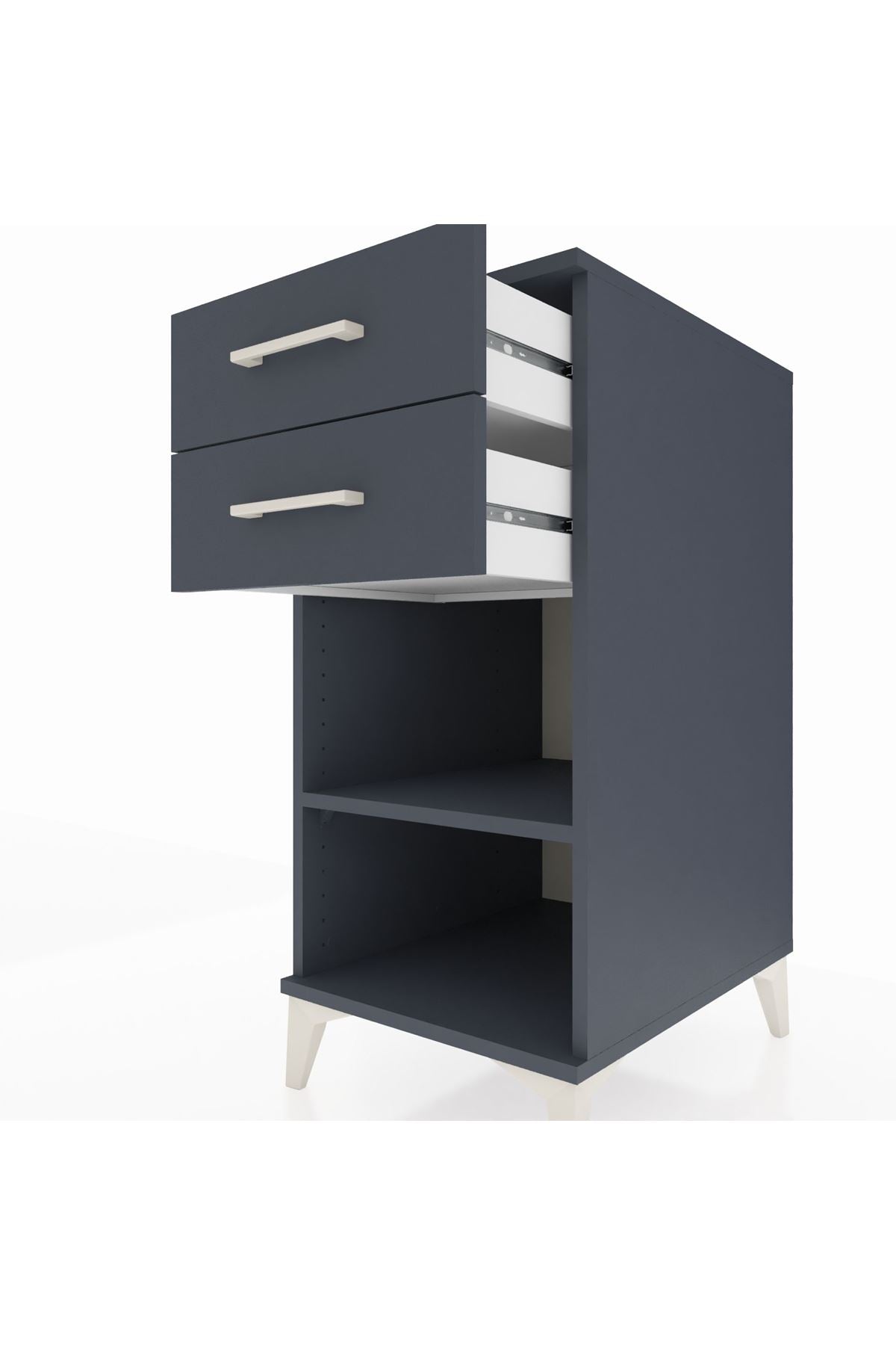 Kronos Komodin Tek Raflı 2 Çekmeceli 44x59x96 - S75M003V5C