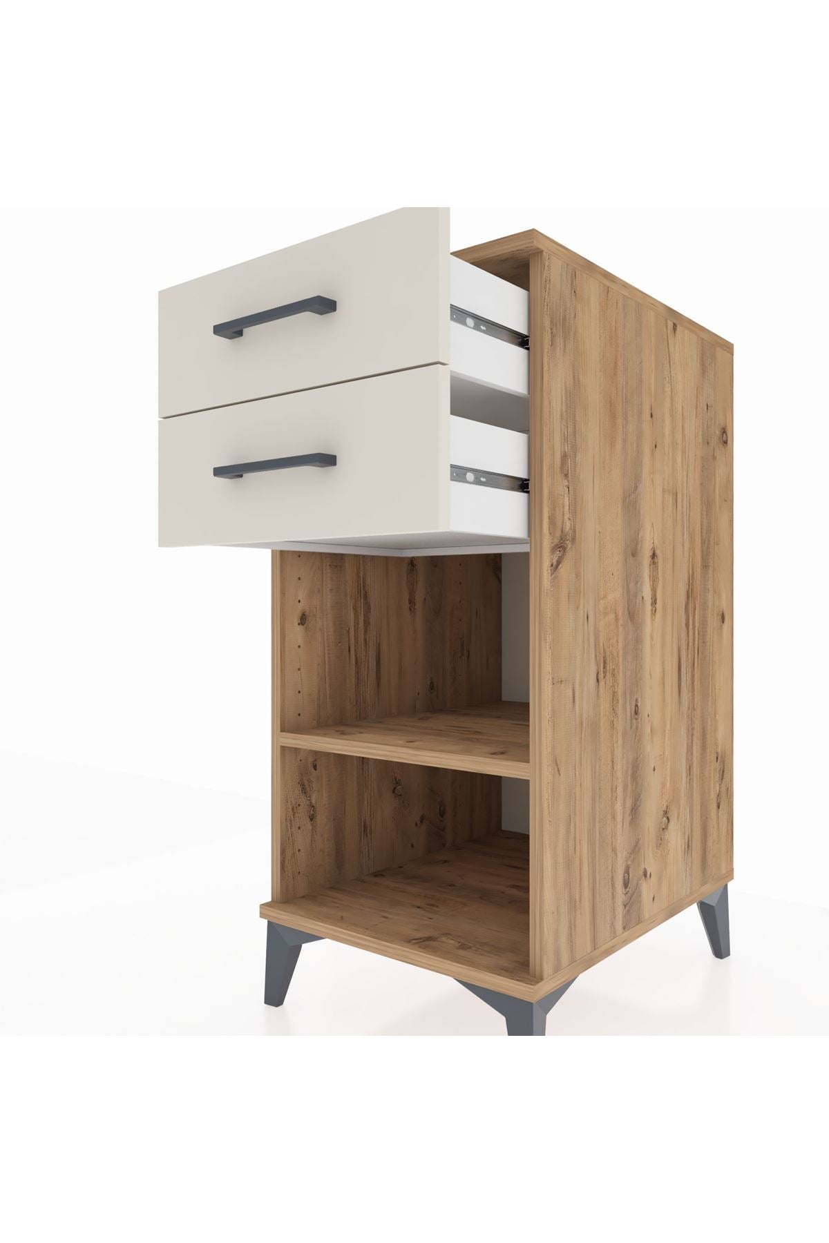 Kronos Komodin Tek Raflı 2 Çekmeceli 44x59x96 - S75M003V7C
