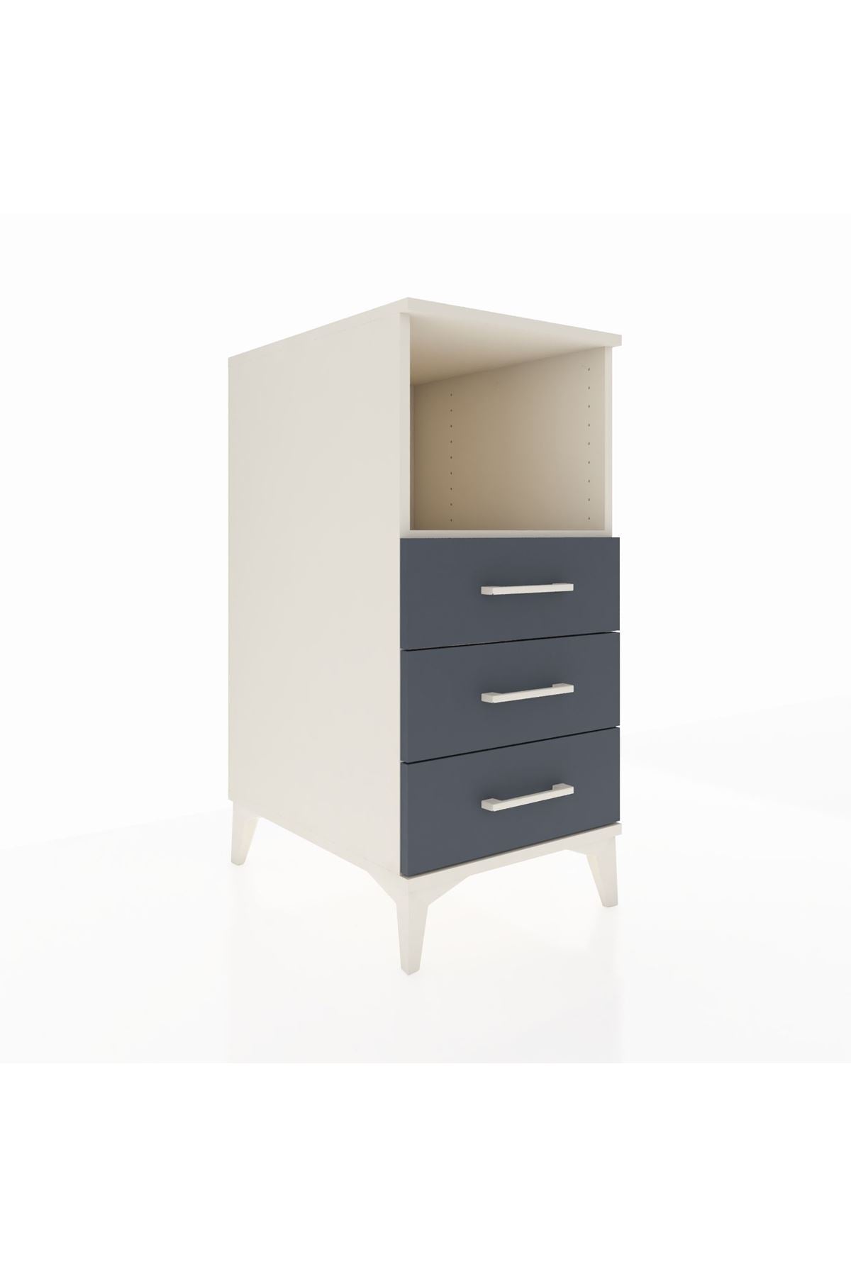 Kronos Komodin Tek Raflı 3 Çekmeceli 44x59x96 - S75M005V2C