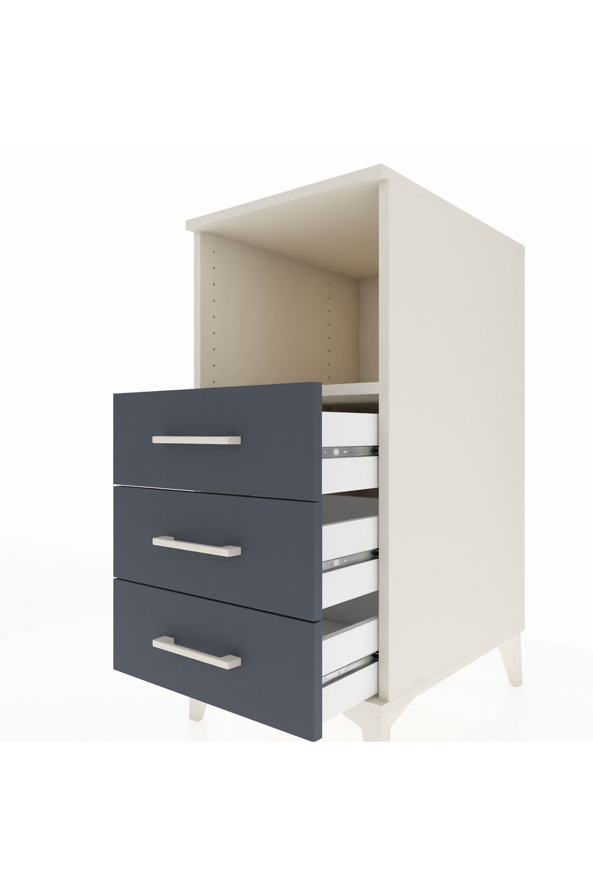 Kronos Komodin Tek Raflı 3 Çekmeceli 44x59x96 - S75M005V2C