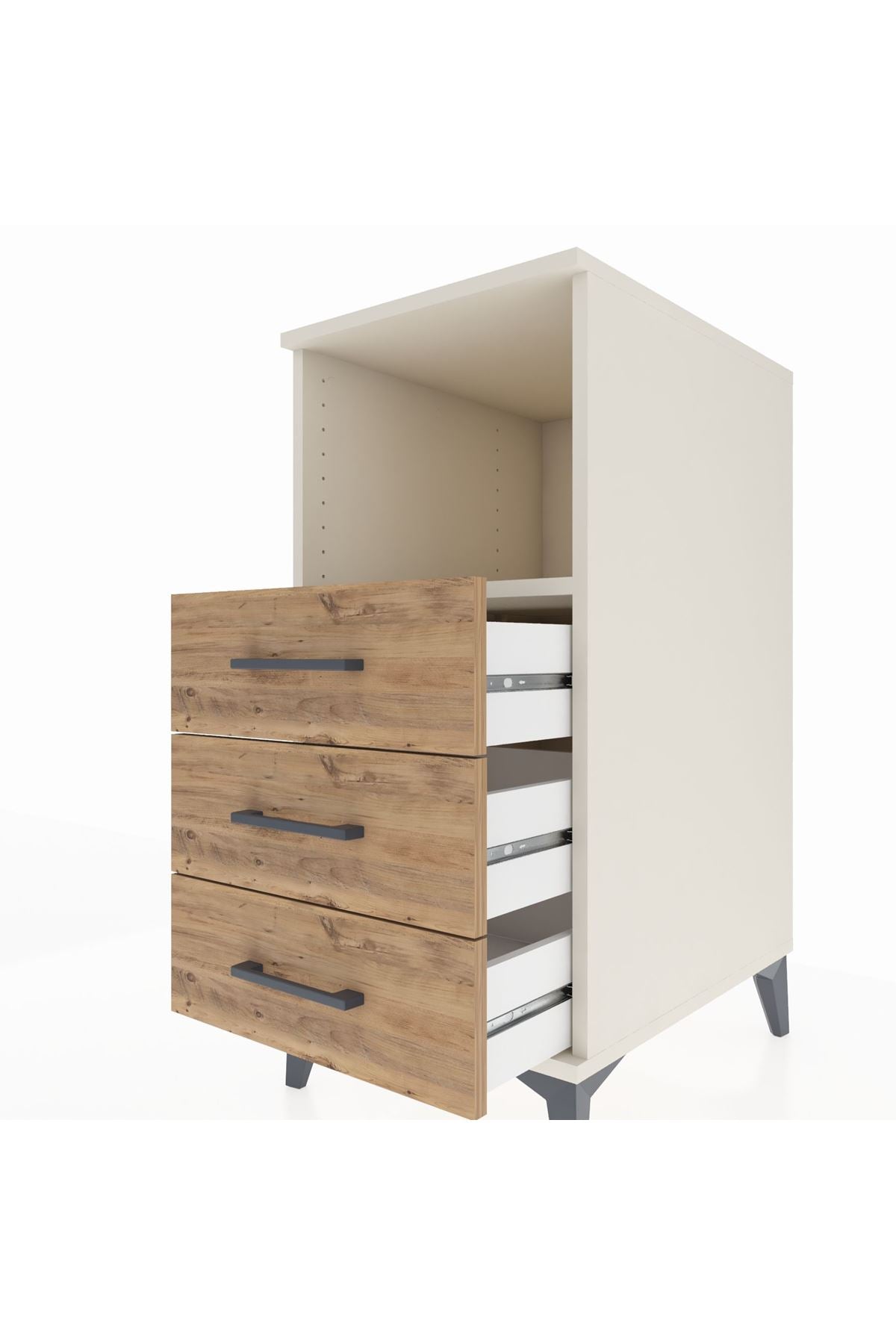 Kronos Komodin Tek Raflı 3 Çekmeceli 44x59x96 - S75M005V3C