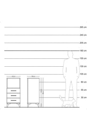 Kronos Komodin Tek Raflı 3 Çekmeceli 44x59x96 - S75M005V3C