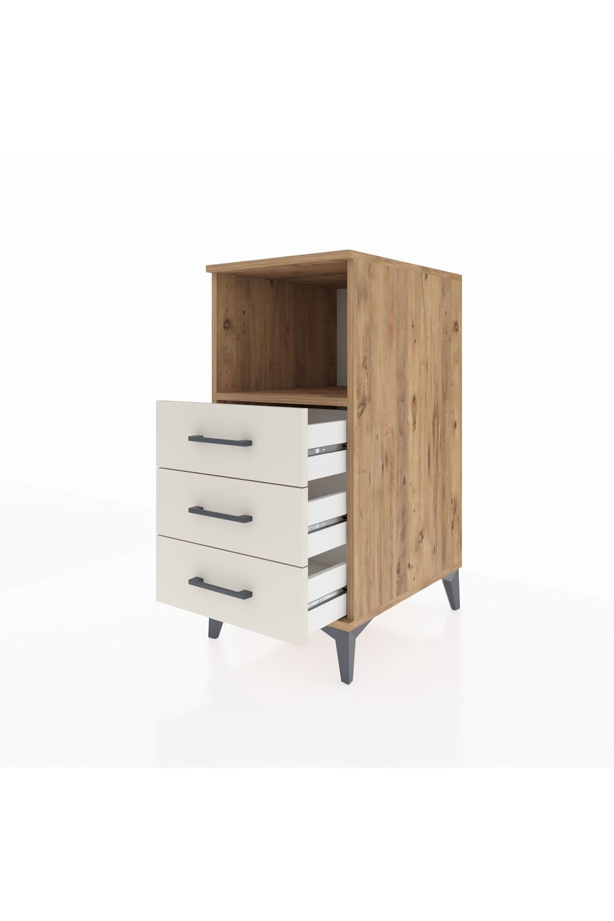 Kronos Komodin Tek Raflı 3 Çekmeceli 44x59x96 - S75M005V7C