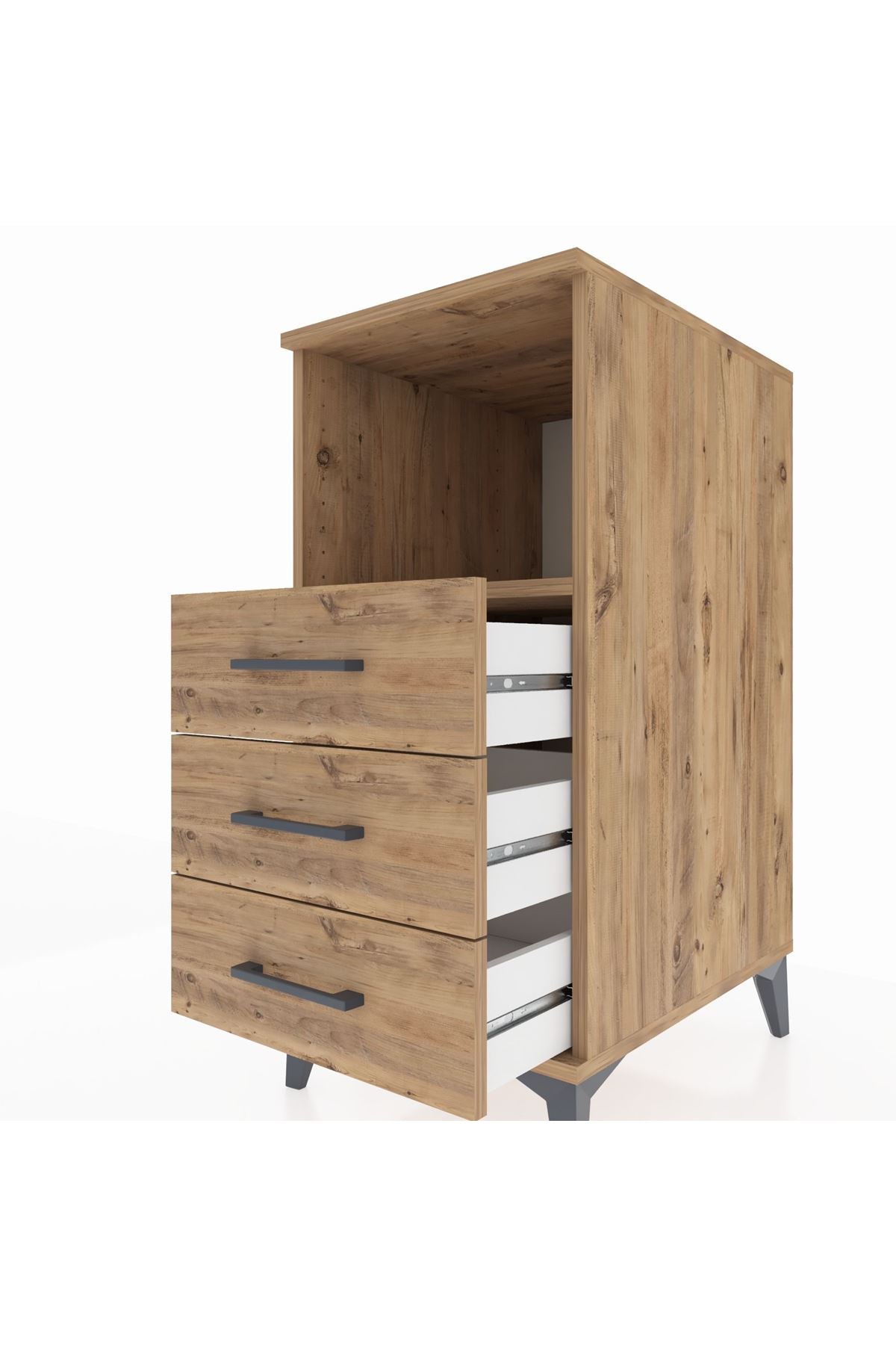Kronos Komodin Tek Raflı 3 Çekmeceli 44x59x96 - S75M005V9C
