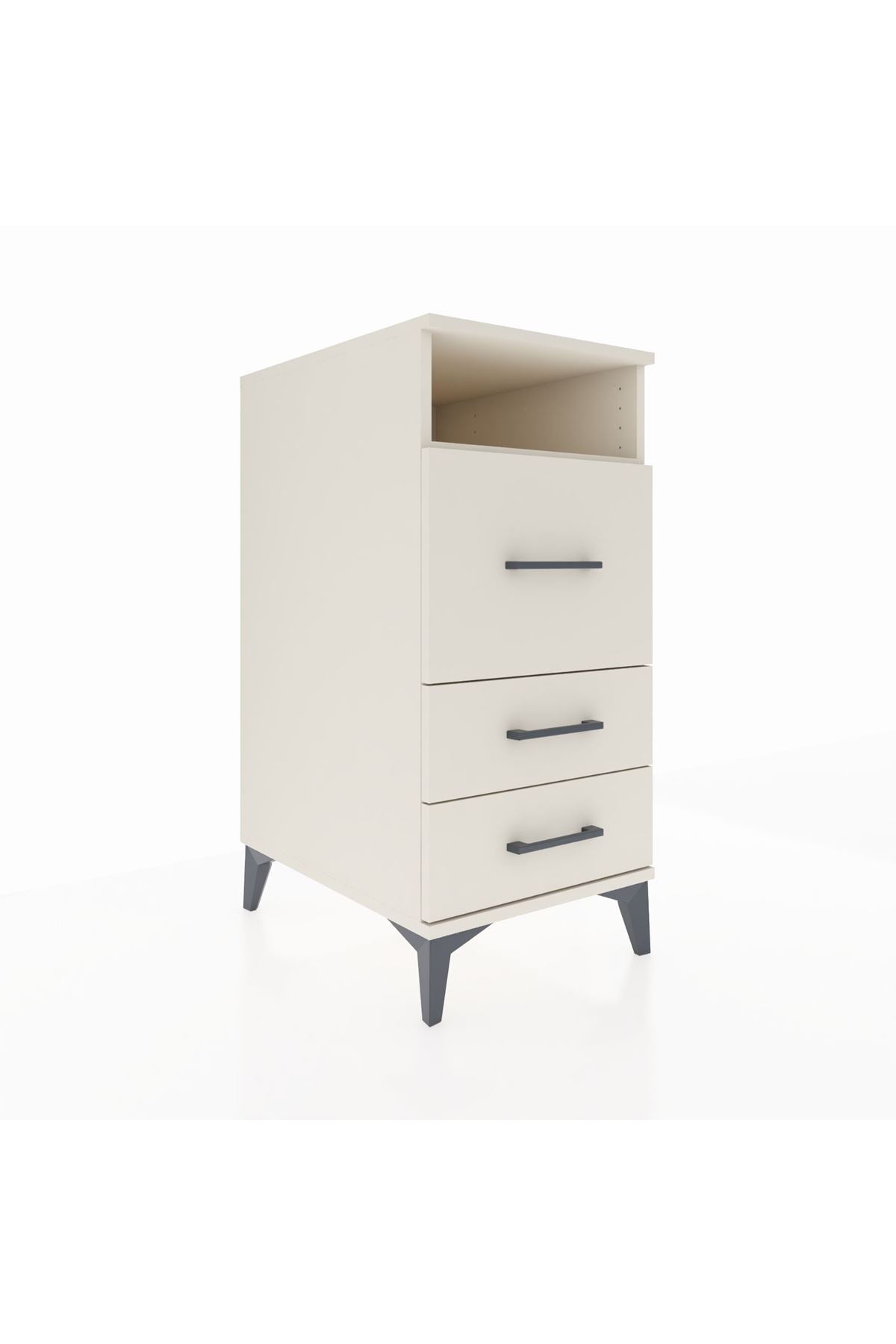 Kronos Komodin Tek Raflı 3 Çekmeceli 44x59x96 - S75M009V1C