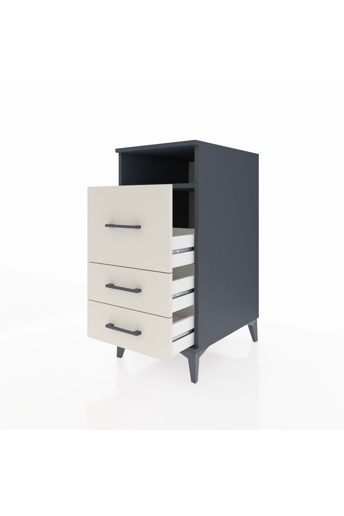 Kronos Komodin Tek Raflı 3 Çekmeceli 44x59x96 - S75M009V4C