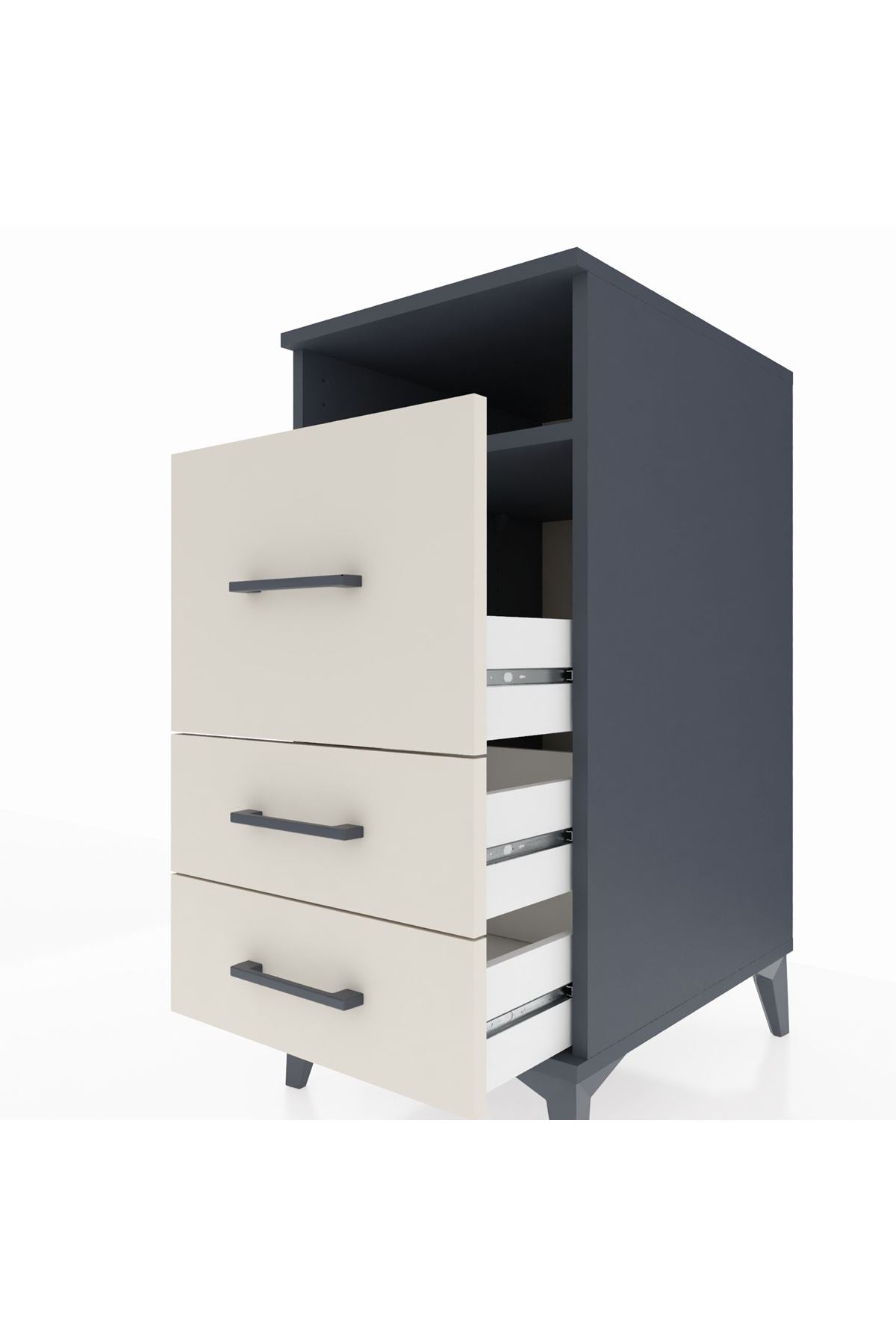 Kronos Komodin Tek Raflı 3 Çekmeceli 44x59x96 - S75M009V4C