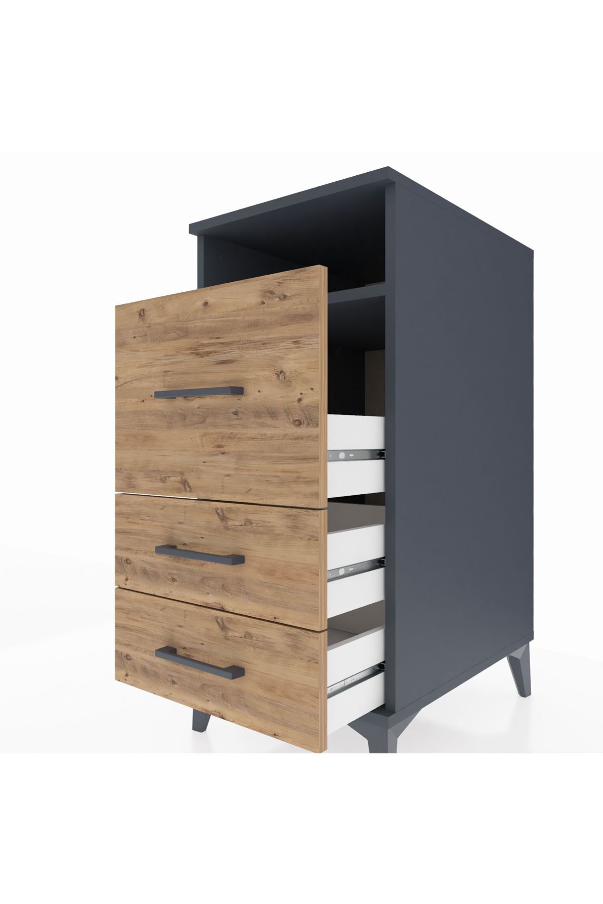 Kronos Komodin Tek Raflı 3 Çekmeceli 44x59x96 - S75M009V6C
