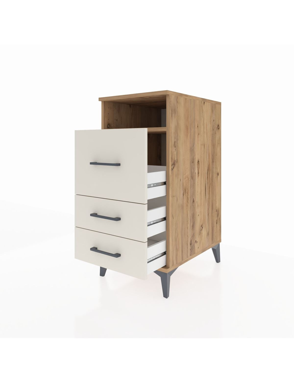Kronos Komodin Tek Raflı 3 Çekmeceli 44x59x96 - S75M009V7C