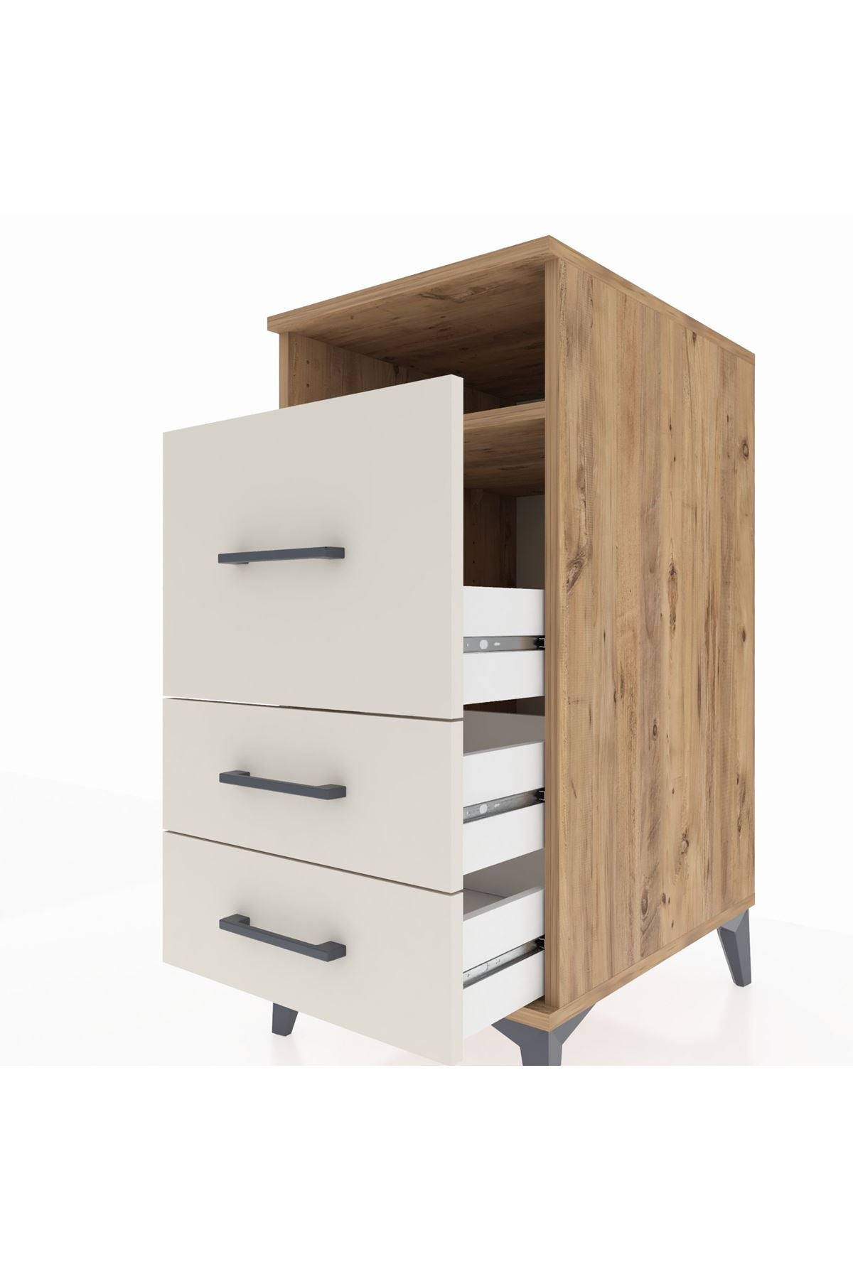 Kronos Komodin Tek Raflı 3 Çekmeceli 44x59x96 - S75M009V7C