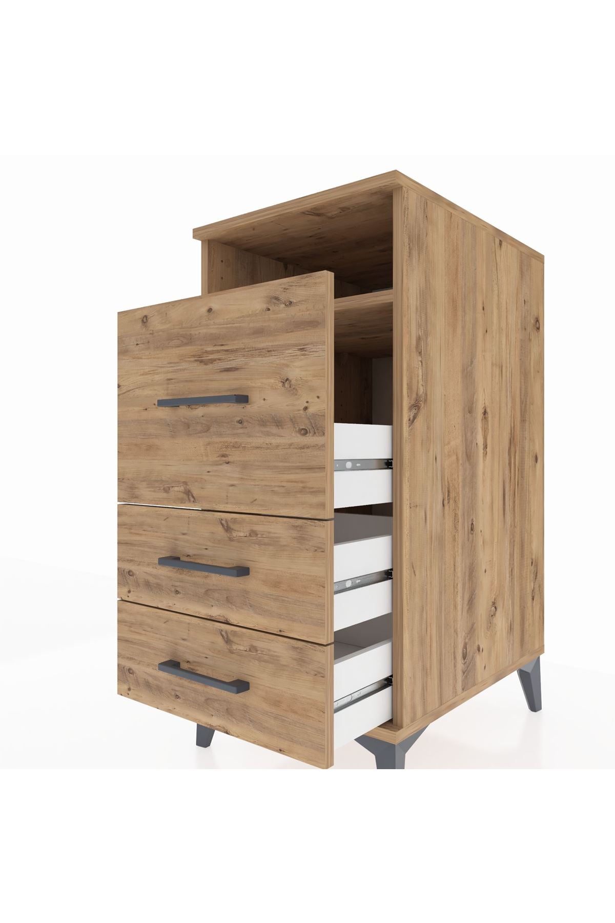 Kronos Komodin Tek Raflı 3 Çekmeceli 44x59x96 - S75M009V9C