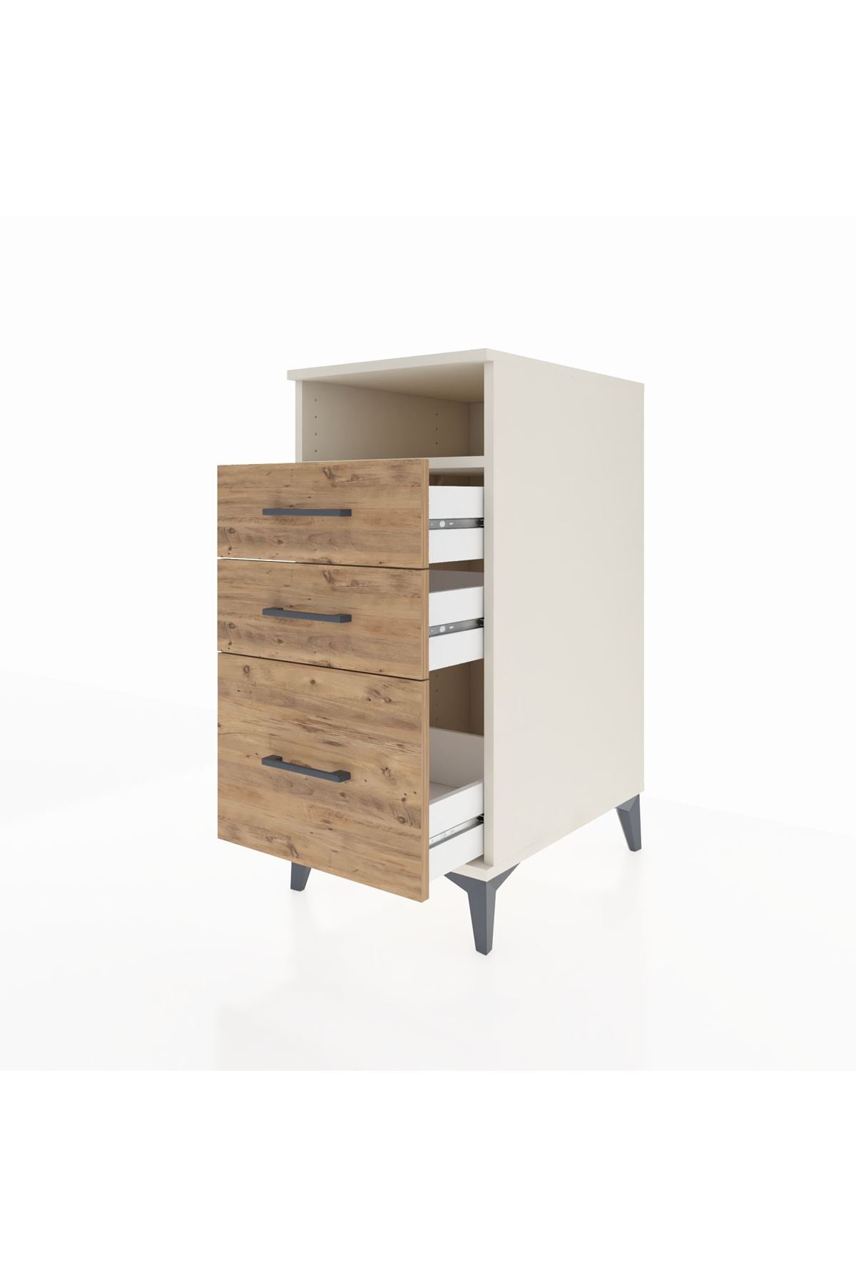 Kronos Komodin Tek Raflı 3 Çekmeceli 44x59x96 - S75M010V3C