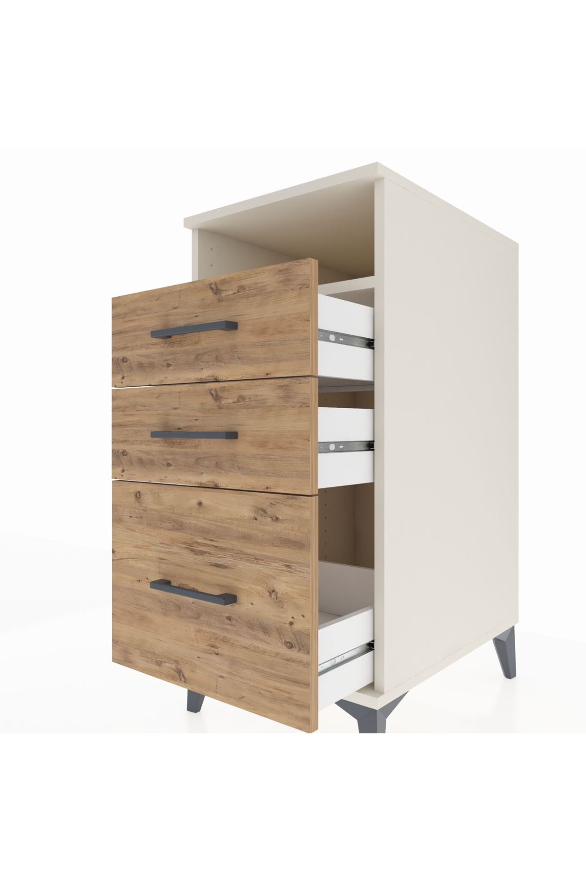 Kronos Komodin Tek Raflı 3 Çekmeceli 44x59x96 - S75M010V3C