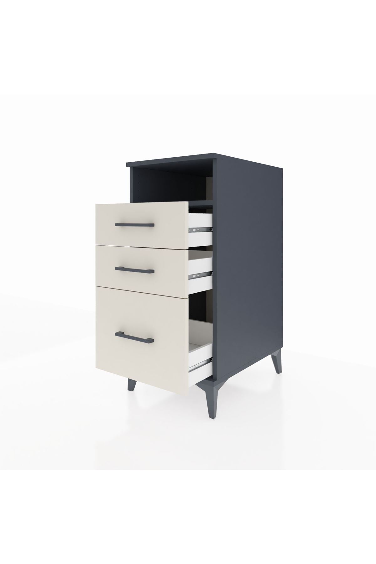 Kronos Komodin Tek Raflı 3 Çekmeceli 44x59x96 - S75M010V4C