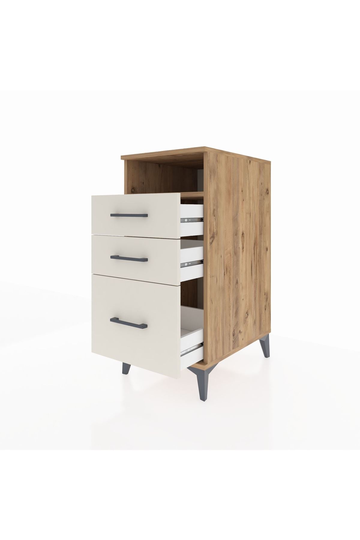 Kronos Komodin Tek Raflı 3 Çekmeceli 44x59x96 - S75M010V7C