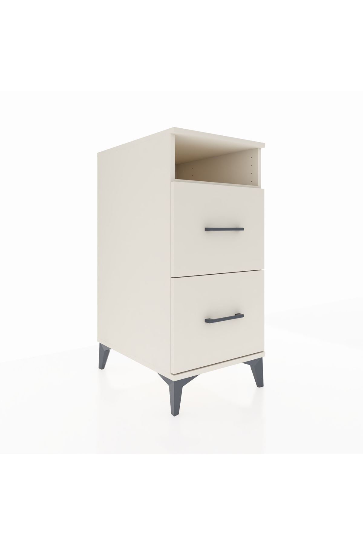 Kronos Komodin Tek Raflı 2 Çekmeceli 44x59x96 - S75M014V1C