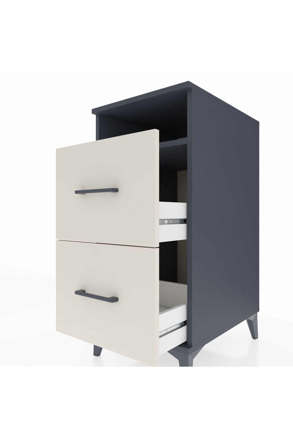 Kronos Komodin Tek Raflı 2 Çekmeceli 44x59x96 - S75M014V4C