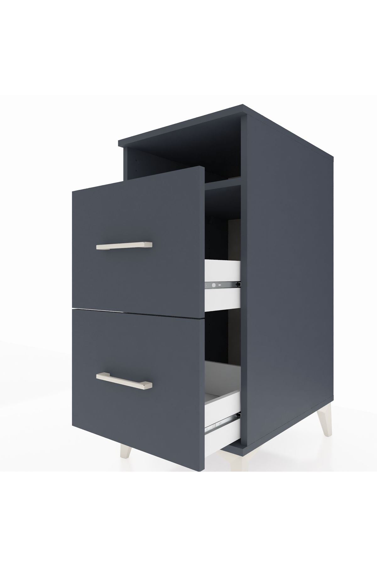 Kronos Komodin Tek Raflı 2 Çekmeceli 44x59x96 - S75M014V5C