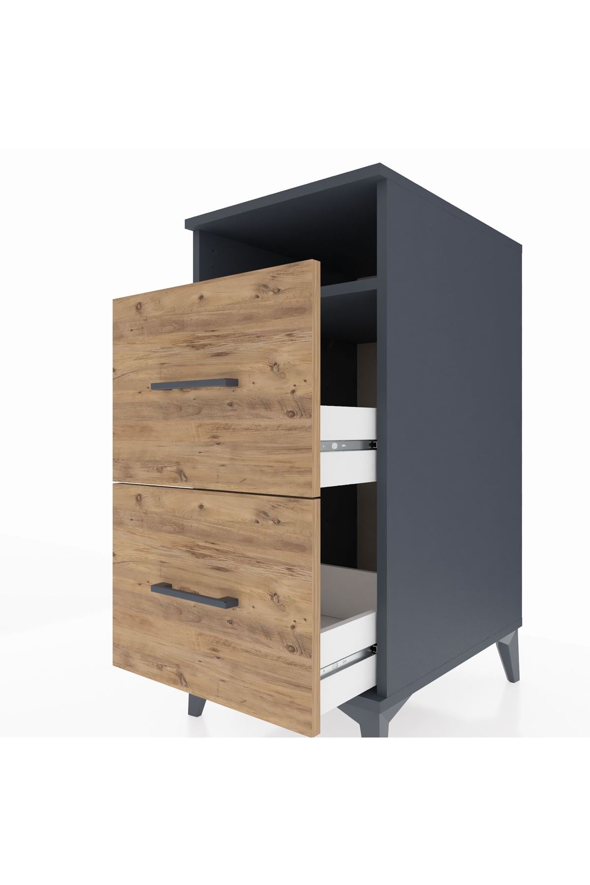 Kronos Komodin Tek Raflı 2 Çekmeceli 44x59x96 - S75M014V6C