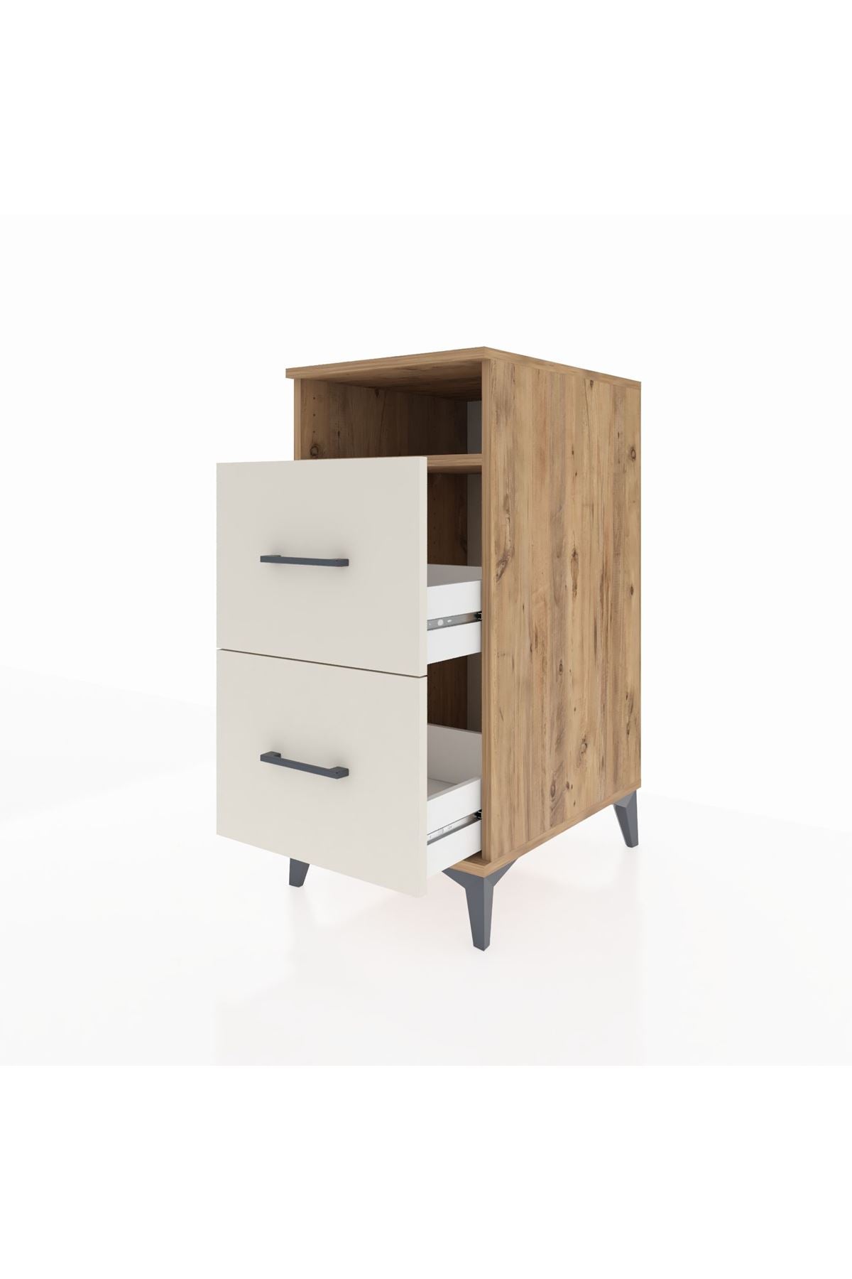Kronos Komodin Tek Raflı 2 Çekmeceli 44x59x96 - S75M014V7C