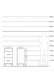 Kronos Komodin Tek Raflı 2 Çekmeceli 44x59x96 - S75M014V8C