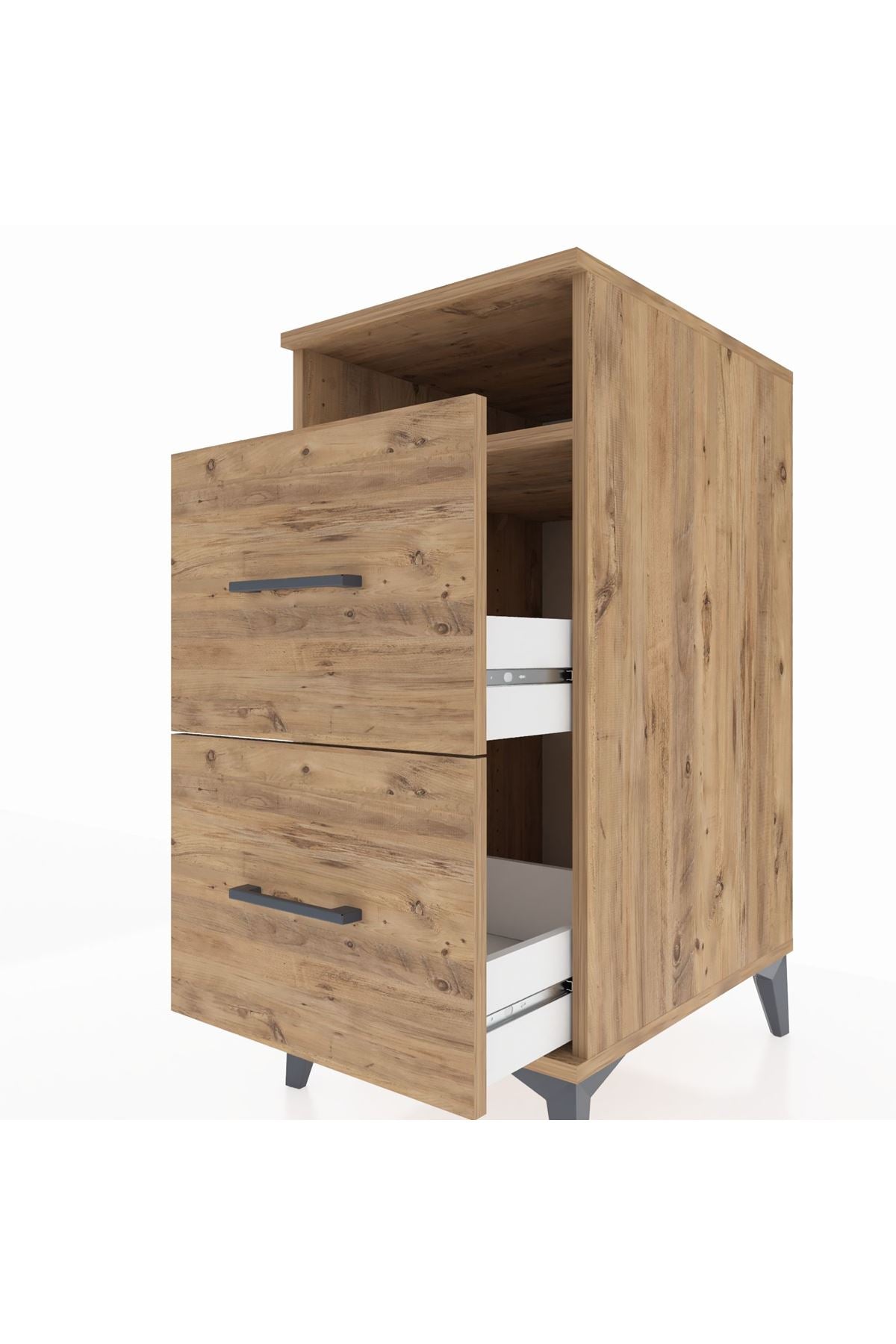 Kronos Komodin Tek Raflı 2 Çekmeceli 44x59x96 - S75M014V9C