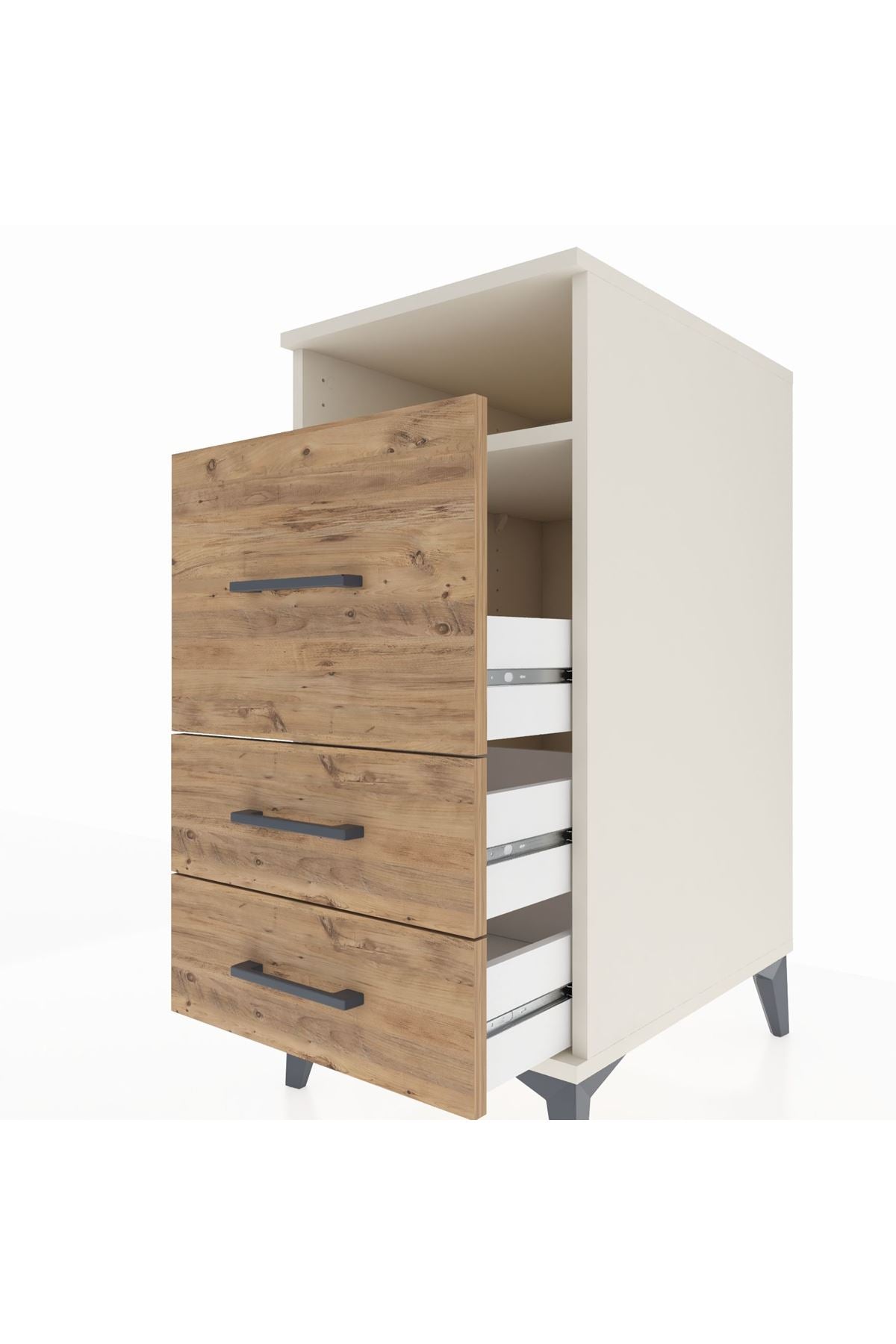 Kronos Komodin Tek Raflı 3 Çekmeceli 44x59x96 - S75M016V3C